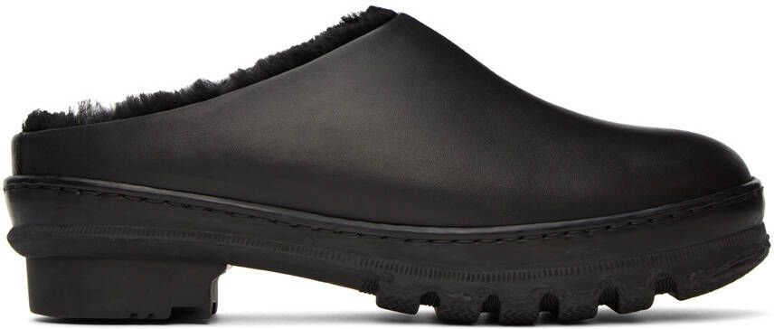 Legres Black Leather Clogs - Picture 5