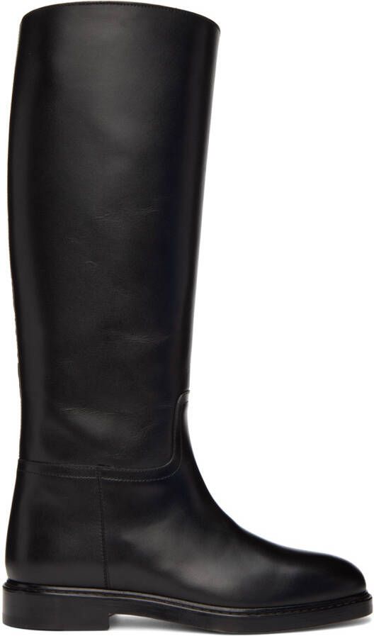 Legres Black Leather Riding Boots - Picture 5