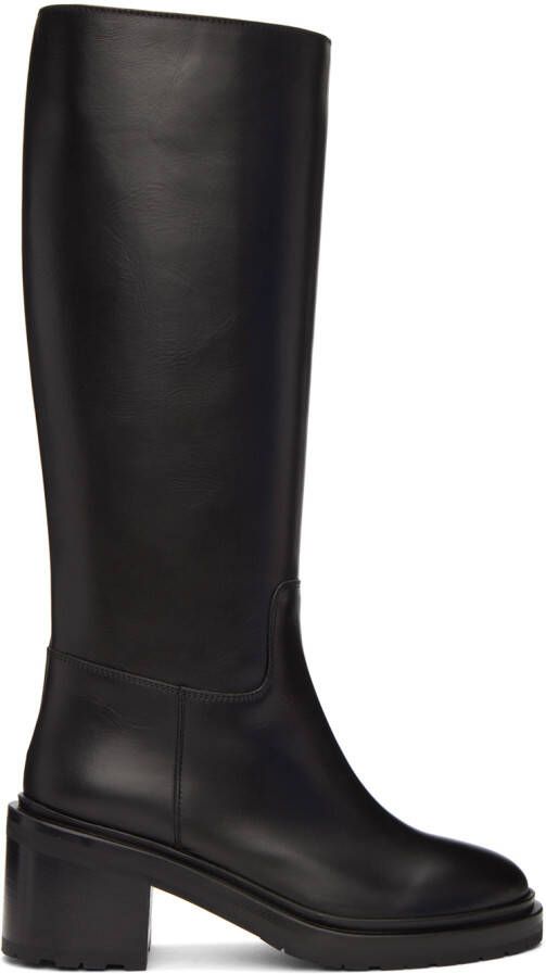Legres Black Oiled Leather Riding Boots - Picture 5