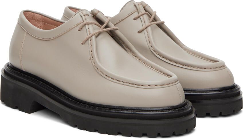 Legres Beige Leather Derbys - Picture 2