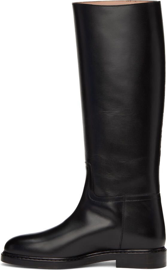 Legres Black Leather Riding Boots