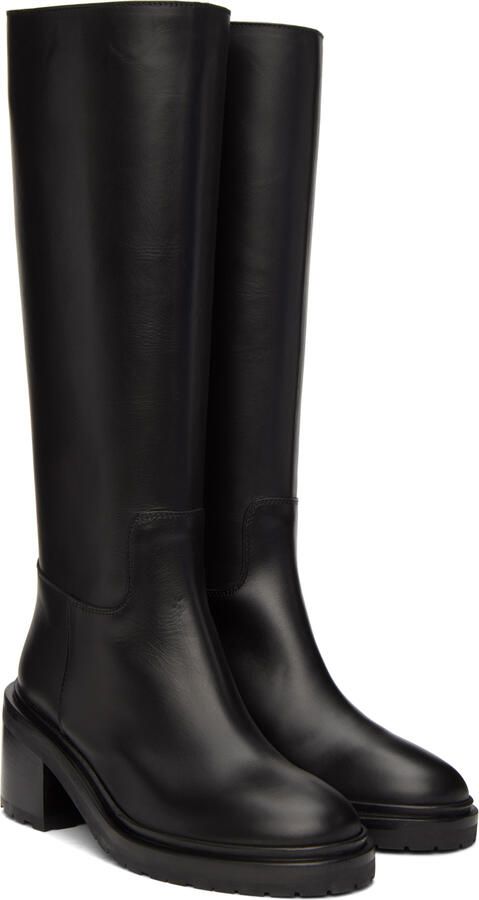 Legres Black Oiled Leather Riding Boots - Picture 2