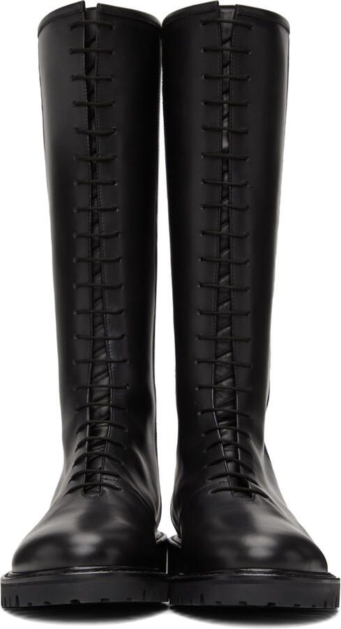 Legres Black Tall Combat Boots - Picture 2