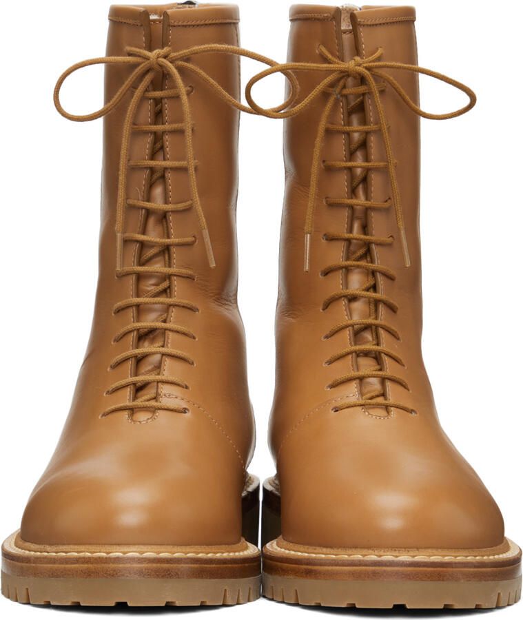 Legres Tan Leather Combat Boots