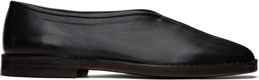 LEMAIRE Black Flat Piped Slippers - Picture 5