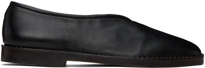 LEMAIRE Black Flat Piped Slippers - Picture 5