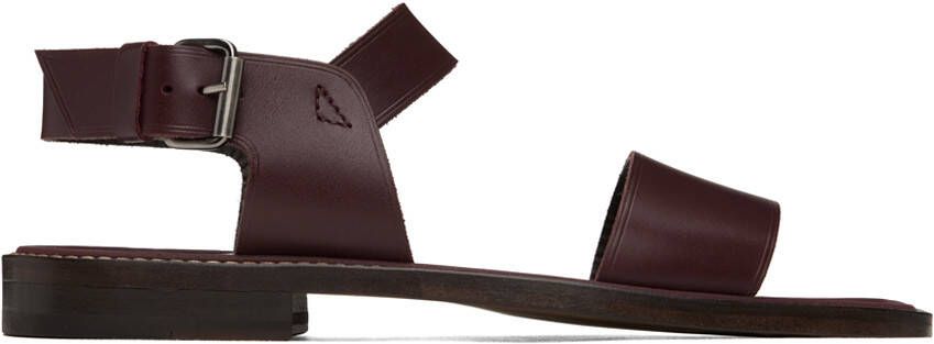 LEMAIRE Burgundy Classic Sandals - Picture 5