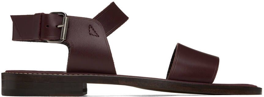 LEMAIRE Burgundy Classic Sandals - Picture 5