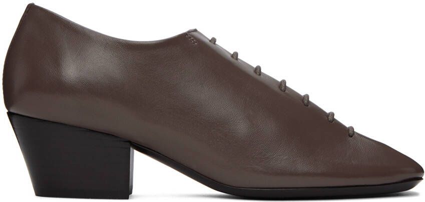 LEMAIRE Gray Heeled Derbies - Picture 5
