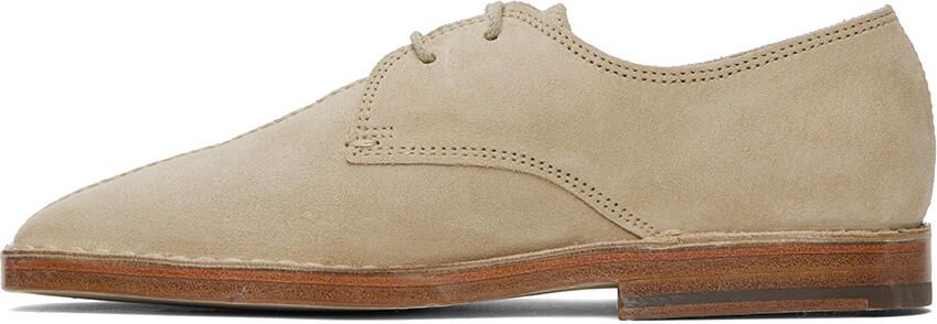 LEMAIRE Beige Flat Laced Derbys - Picture 4