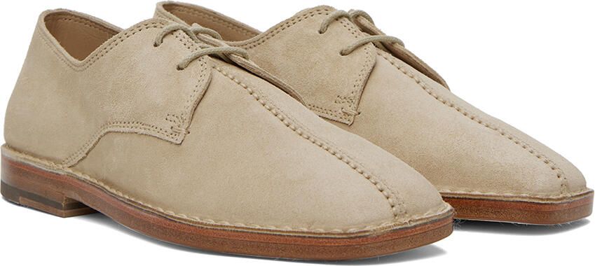 LEMAIRE Beige Flat Laced Derbys - Picture 2