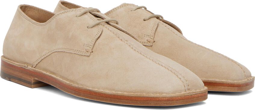 LEMAIRE Beige Flat Laced Derbys - Picture 2