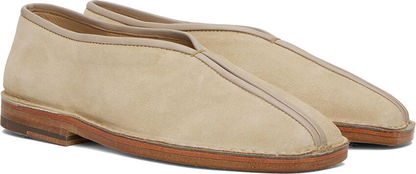 LEMAIRE Beige Flat Piped Slippers - Picture 2