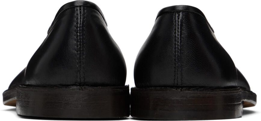 LEMAIRE Black Flat Piped Slippers