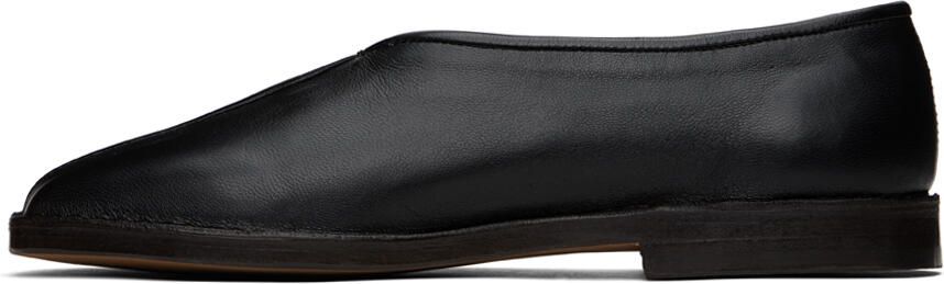 LEMAIRE Black Flat Piped Slippers - Picture 4