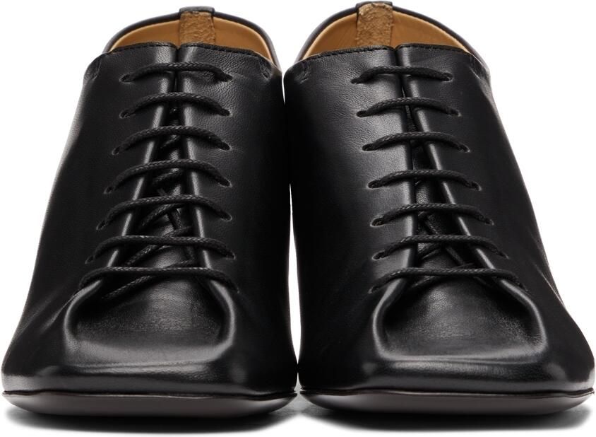 LEMAIRE Black Lace-Up Heel Derbys - Picture 2