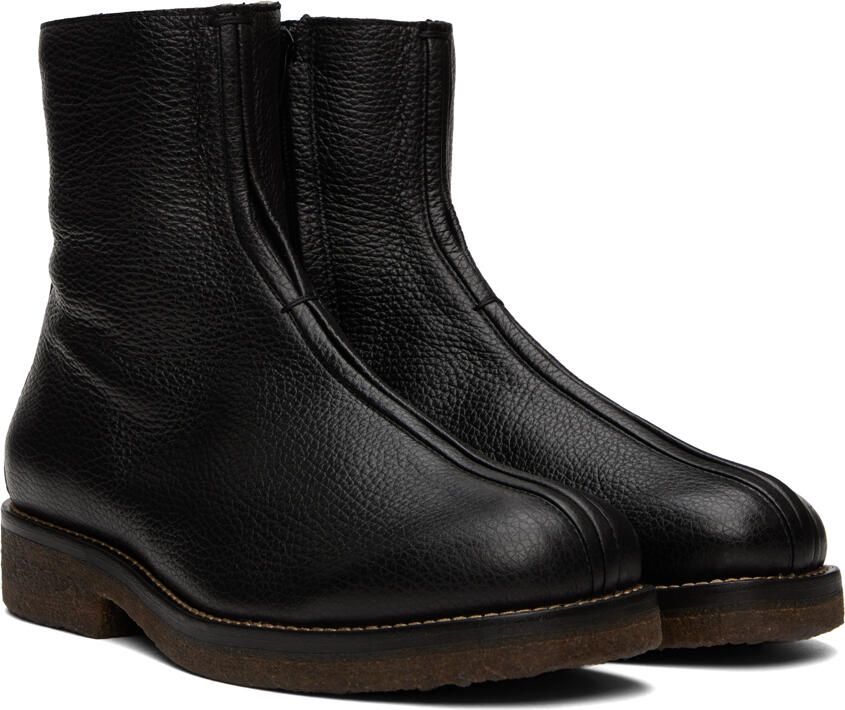 LEMAIRE Black Leather Chelsea Boots - Picture 2