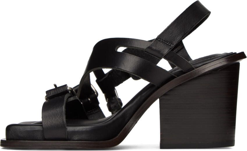 LEMAIRE Black Pin-Buckle Heeled Sandals - Picture 3
