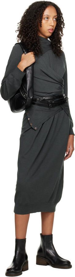 LEMAIRE Black Piped Ankle Boots - Picture 4