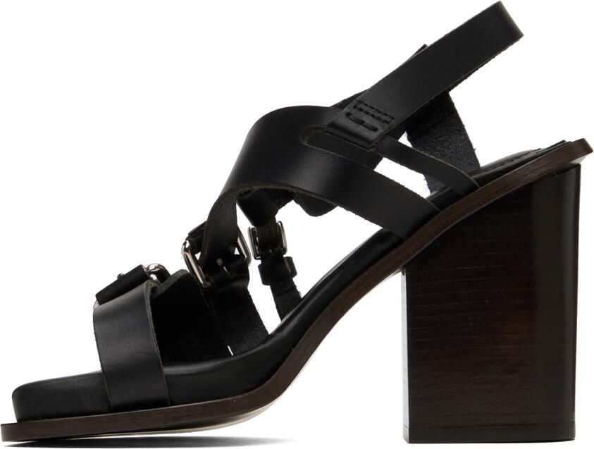 LEMAIRE Black Square Heeled 100 Sandals - Picture 3