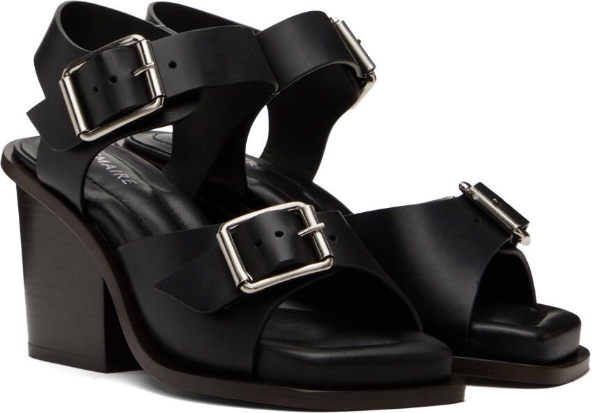 LEMAIRE Black Square Heeled 80 Sandals - Picture 2