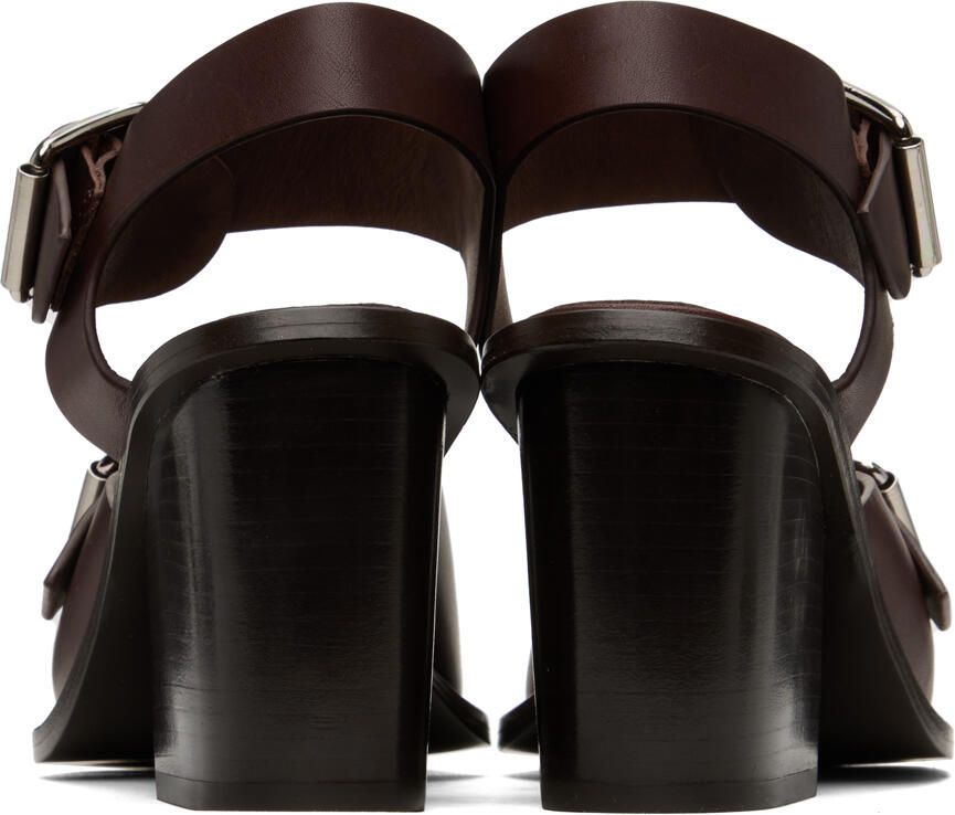 LEMAIRE Brown Square Heeled 80 Sandals