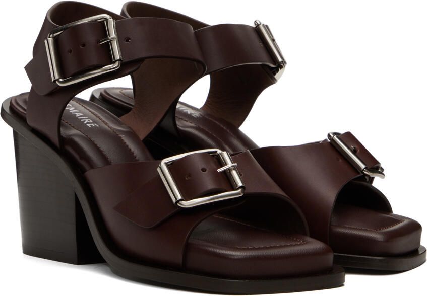 LEMAIRE Brown Square Heeled 80 Sandals - Picture 2