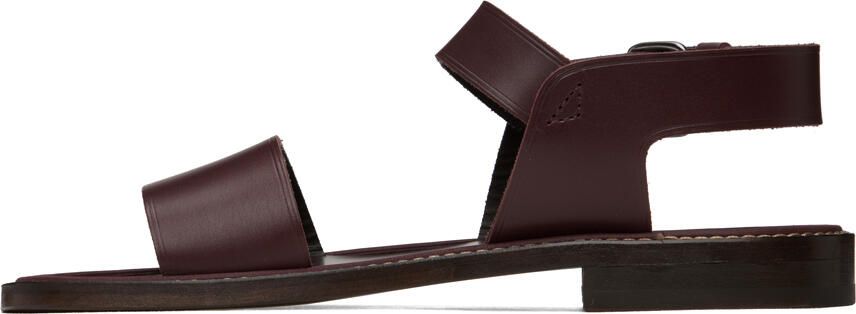 LEMAIRE Burgundy Classic Sandals - Picture 3