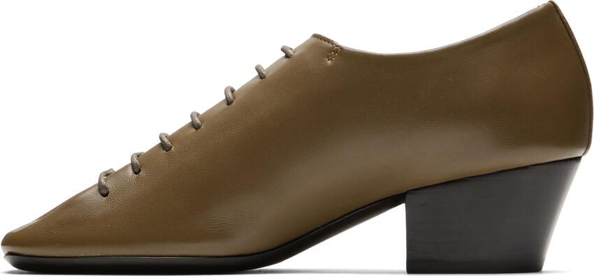 LEMAIRE Khaki Heeled Derbys - Picture 3