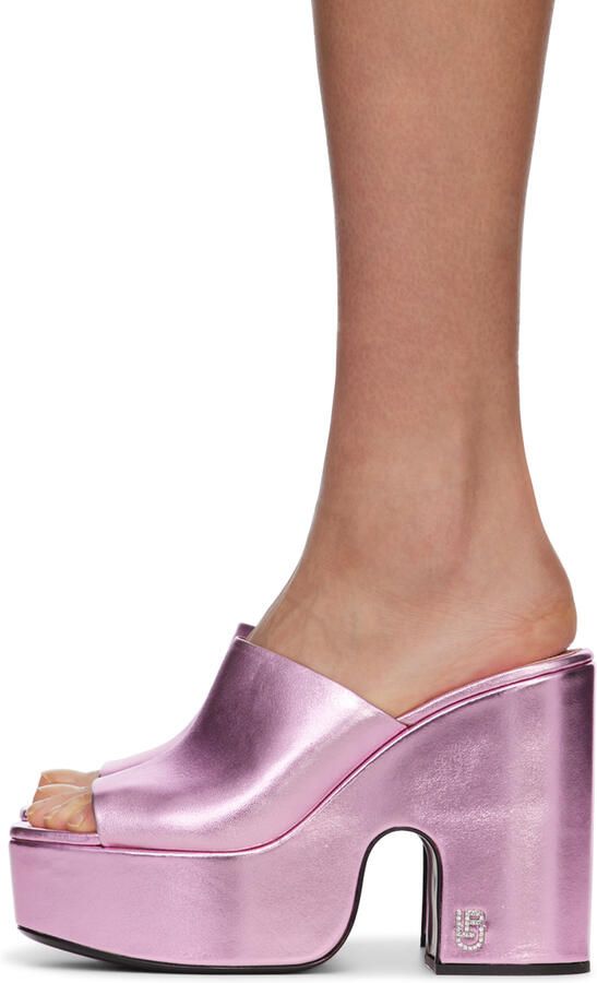 Les Petits Joueurs Pink Bianca Platform Sandals