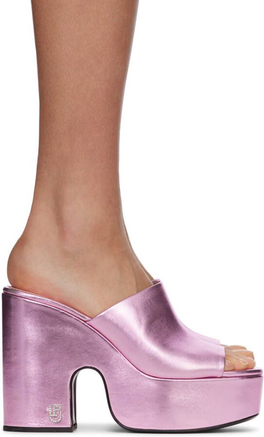 Les Petits Joueurs Pink Bianca Platform Sandals - Picture 5