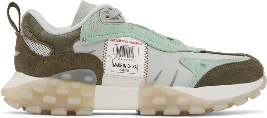 Li-Ning Gray & Green Overload Sneakers
