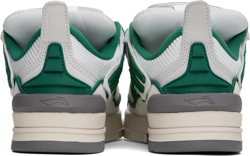 Li-Ning Off-White & Green Wave Pro Sneakers