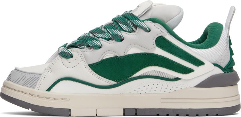 Li-Ning Off-White & Green Wave Pro Sneakers - Picture 3