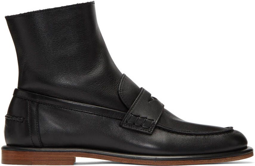 Loewe Black Loafer Boots - Picture 5