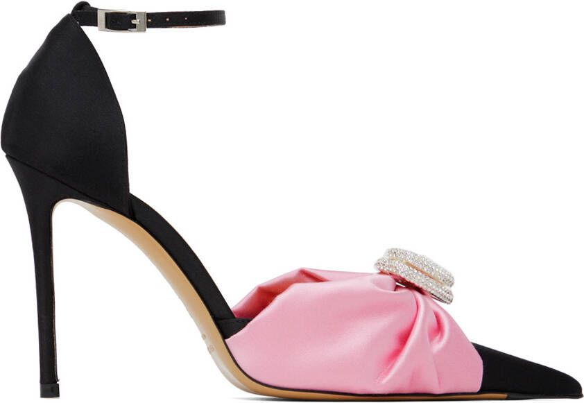 MACH & MACH Black & Pink Double Heart 110 Heels - Picture 5
