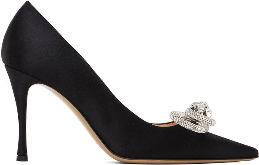 MACH & MACH Black Double Bow 95 Heels - Picture 5