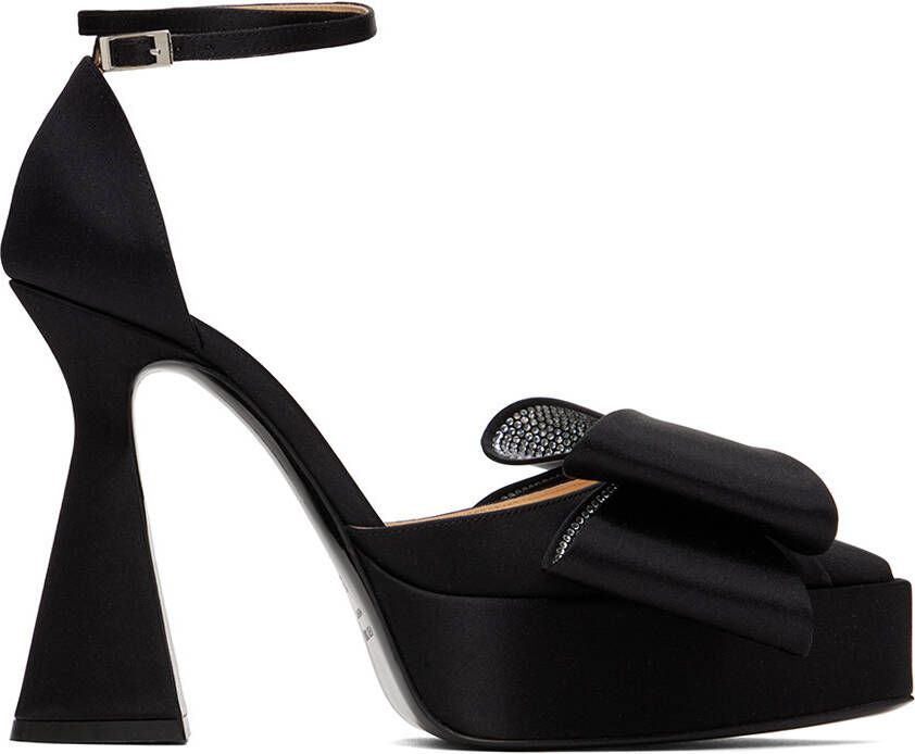MACH & MACH Black 'Le Cadeau' 140 Platform Heels - Picture 5