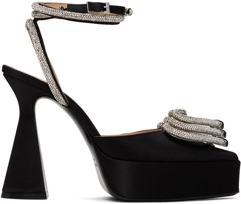 MACH & MACH Black Triple Heart Heels - Picture 4