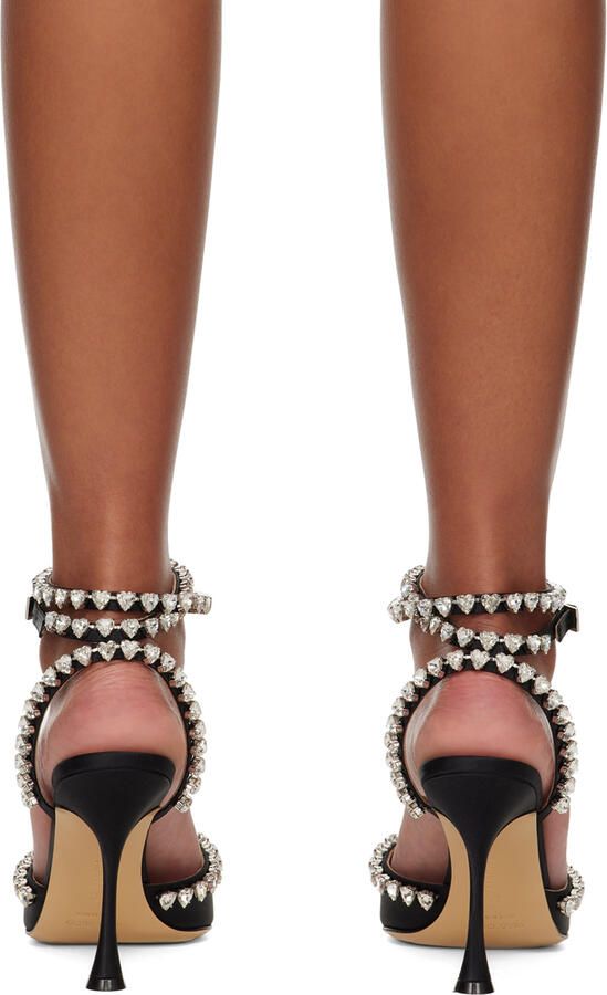 MACH & MACH Black Audrey Crystal Heels