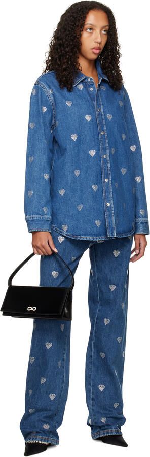 MACH & MACH Black Audrey Crystal Heels - Picture 4