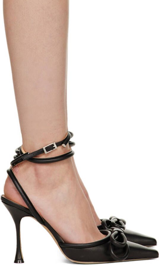 MACH & MACH Black Double Bow 100 Heels - Picture 3