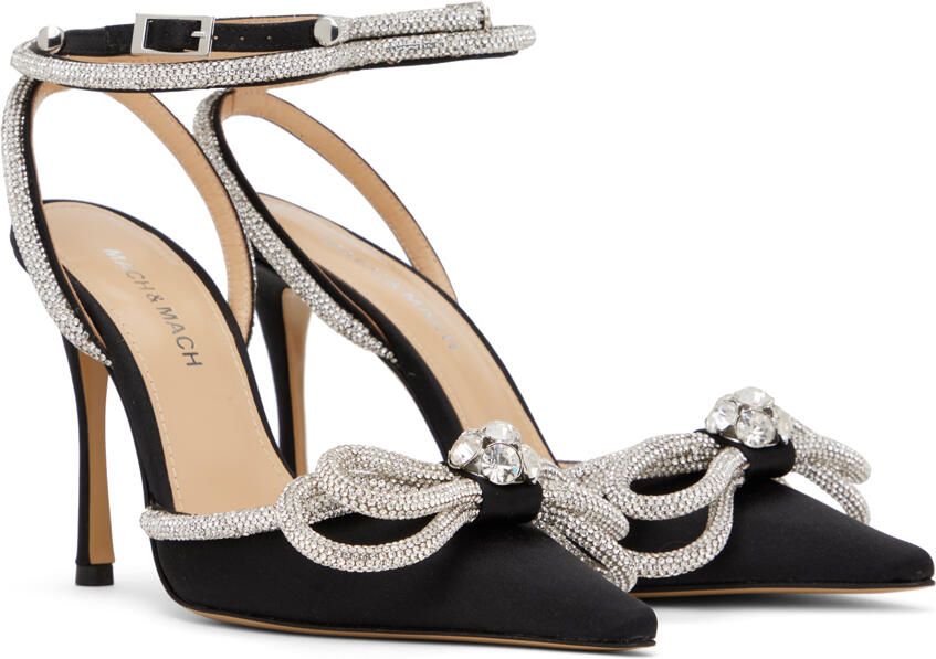 MACH & MACH Black Double Bow 110 Heels - Picture 3