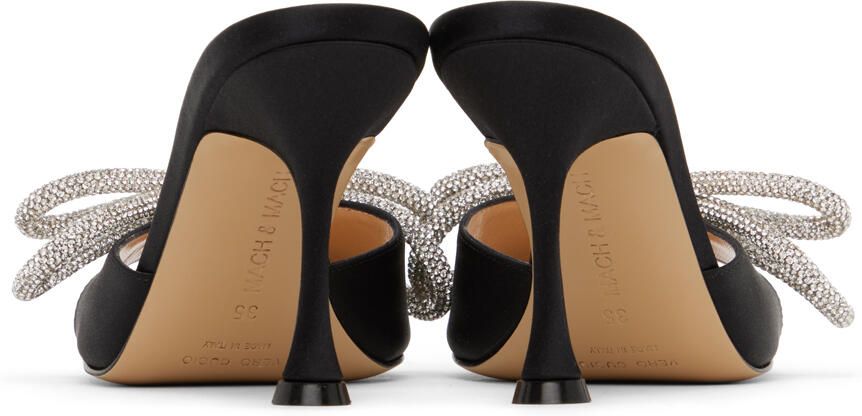 MACH & MACH Black Double Bow 95 Heeled Sandals