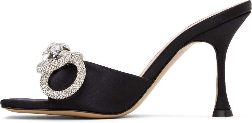 MACH & MACH Black Double Bow 95 Heeled Sandals - Picture 3
