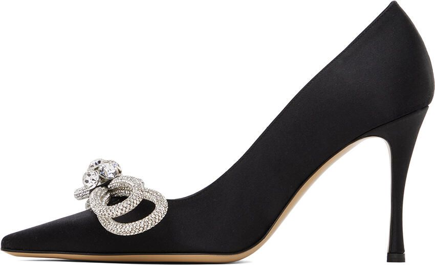 MACH & MACH Black Double Bow 95 Heels - Picture 3