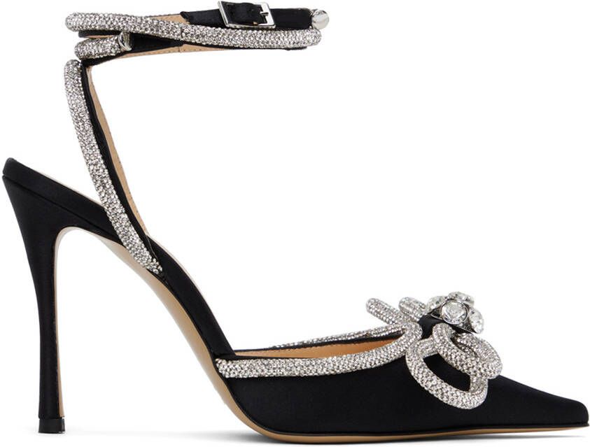 MACH & MACH Black Double Bow Heels - Picture 5