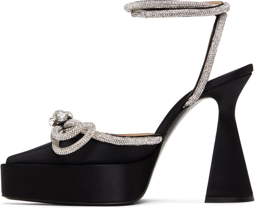 MACH & MACH Black Double Bow Platform Heels - Picture 2