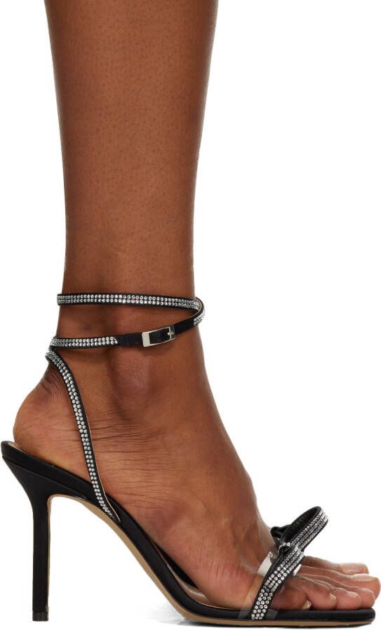 MACH & MACH Black French Bow 95 Heeled Sandals - Picture 5