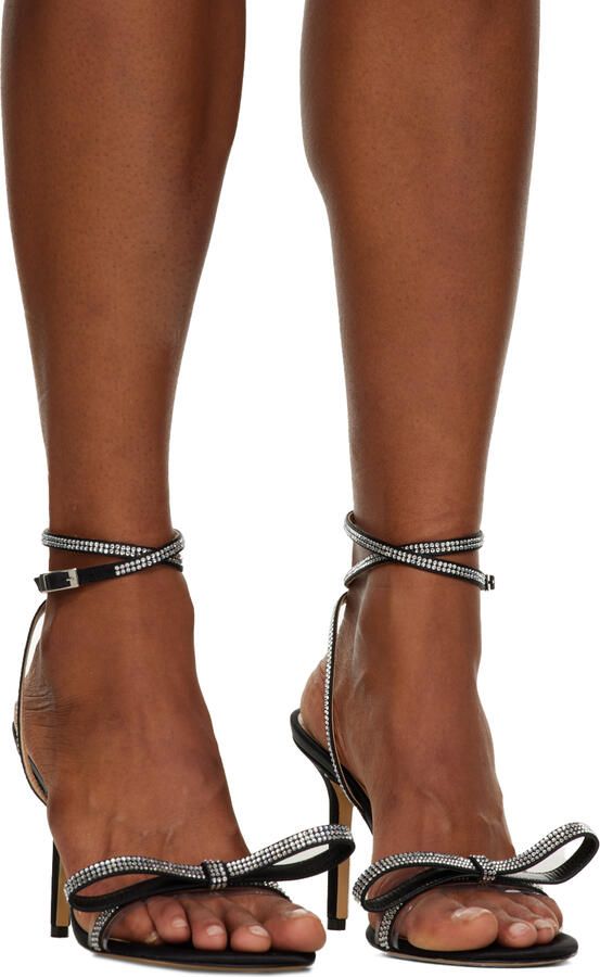 MACH & MACH Black French Bow 95 Heeled Sandals - Picture 2